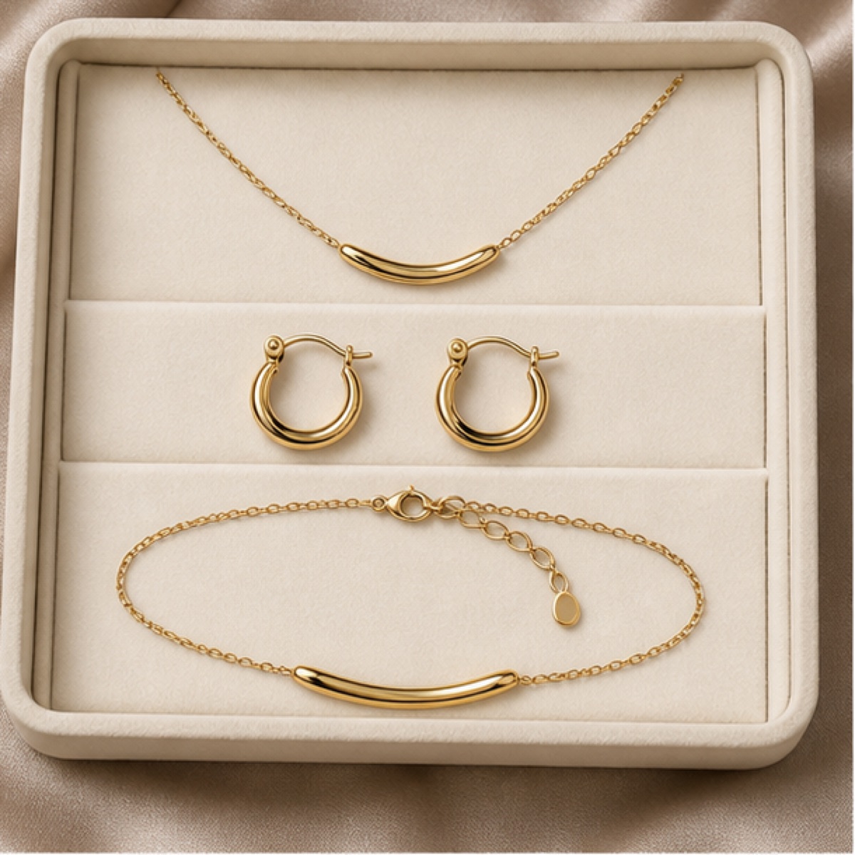 Afterlight Jewelry Set styled on warm stone