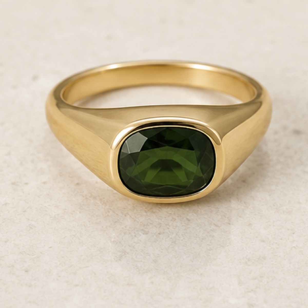 Close detail of the Sculpted Signet Ring